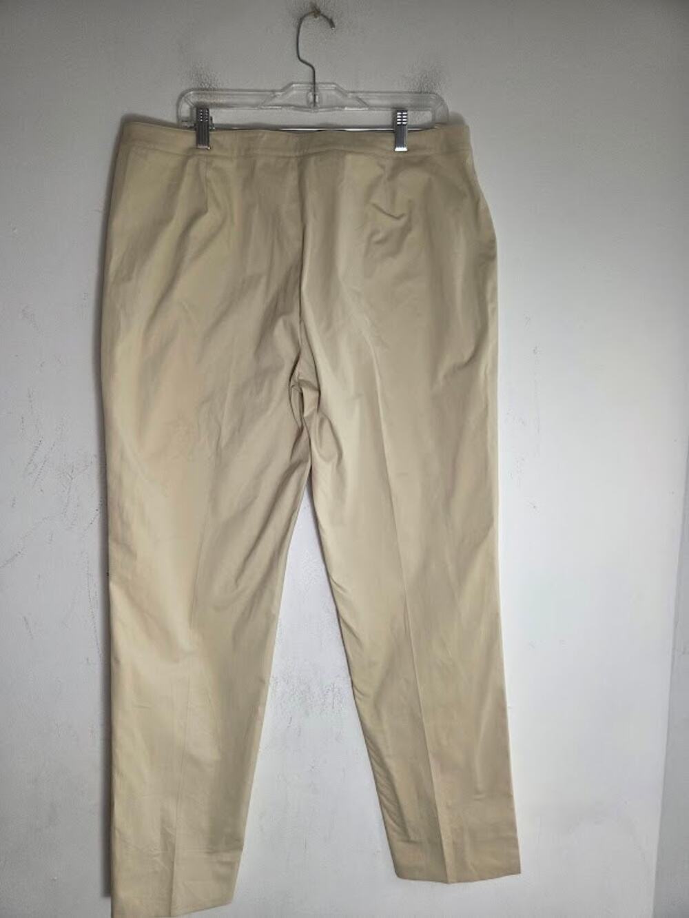 NWT Lafayette 148 Cream Cotton Midrise Straight Leg Dress Trouser Pants size 16
